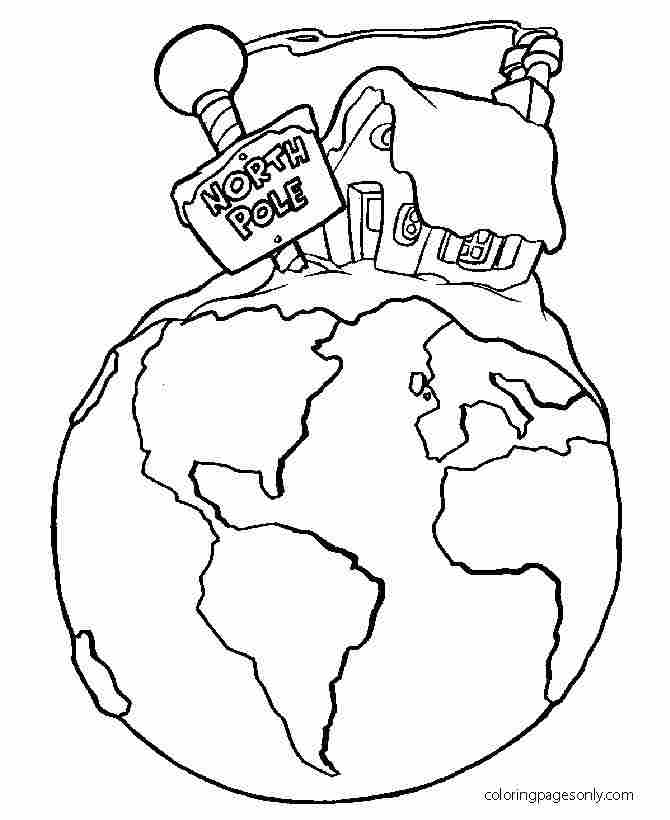The house at the North Pole Coloring Pages