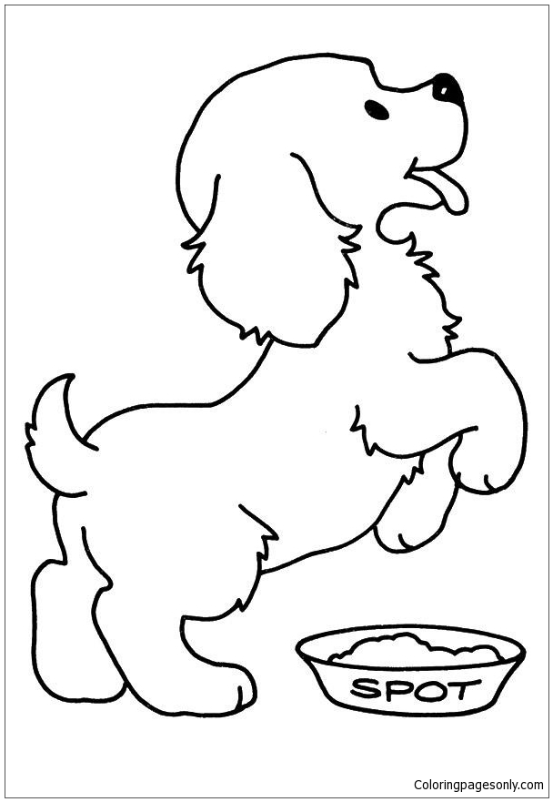 The Hungry Pup Puppy Coloring Pages