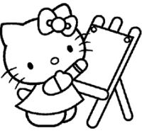 Hello Kitty Becomes An Artist Coloring Pages
