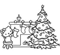 The Kitty Christmas Coloring Pages