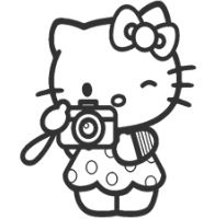 The Kitty Loves Photography Coloring Page