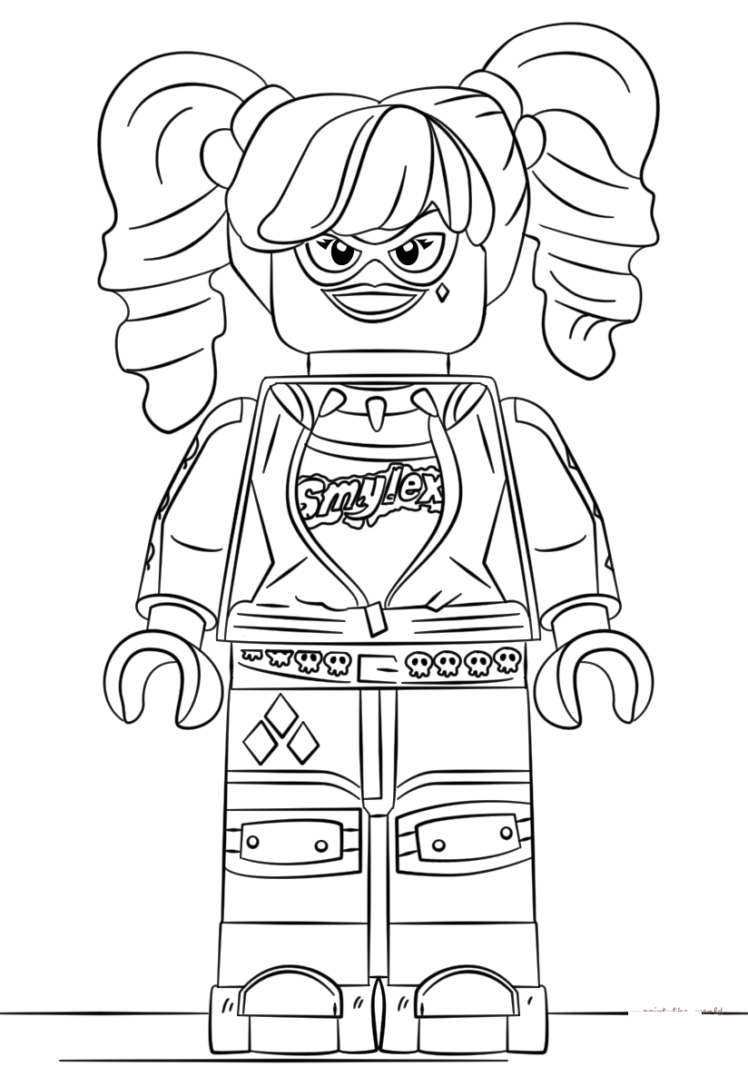 De Lego Batman Harley Quinn Kleurplaat
