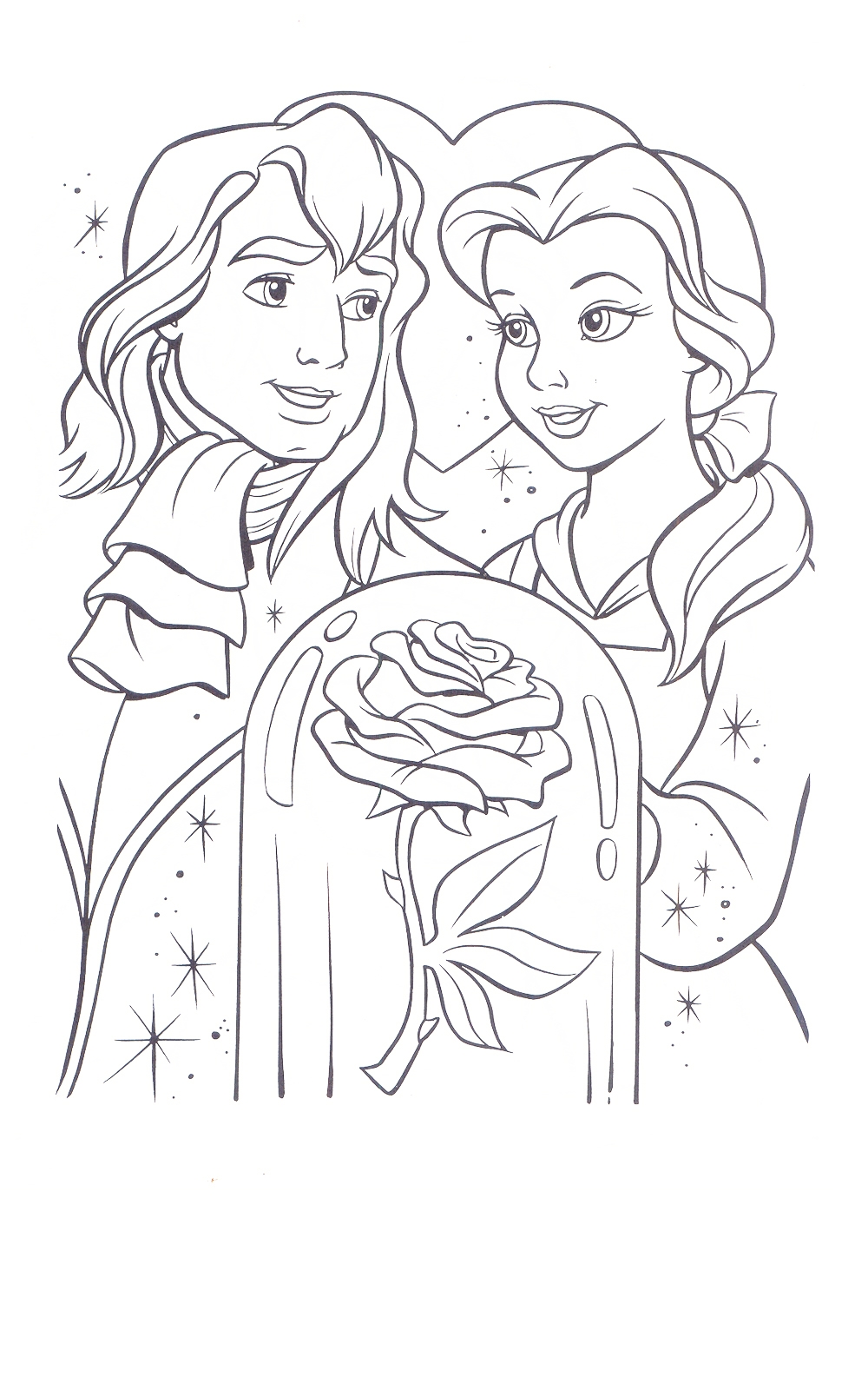 Gaston And Belle Coloring Pages