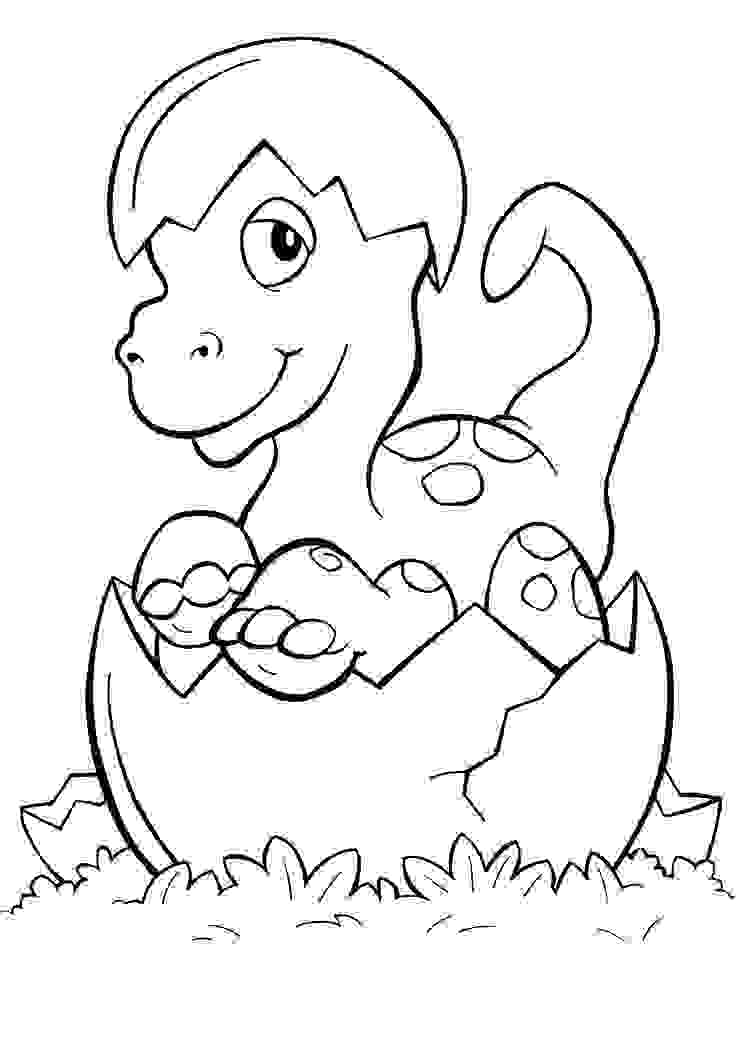 The Male Dinosaur egg hatched Coloring Page