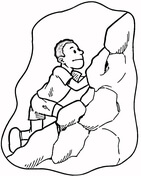 The Man Is Climbing Coloring Page