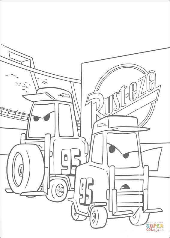 Rust-eze 95  from Disney Cars Coloring Page