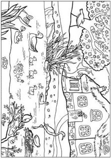 The Pond of Spring Coloring Pages