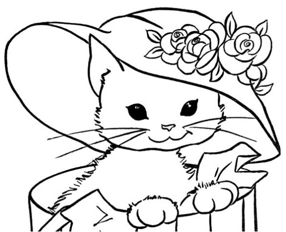 The Pretty Miss Kitty Coloring Page