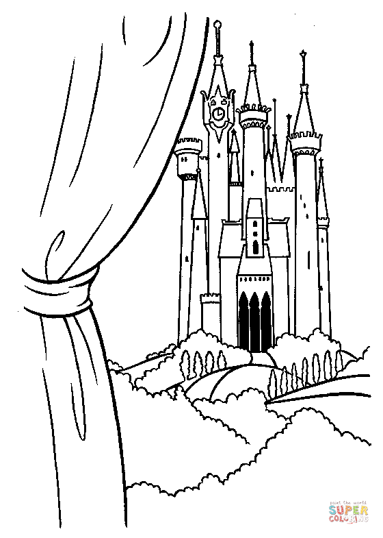Il castello del principe da Cenerentola da colorare