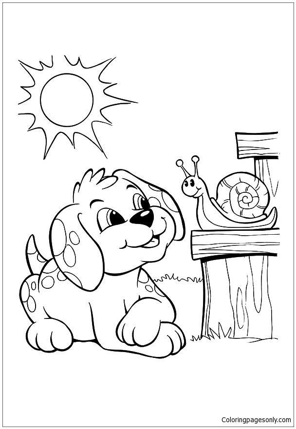 The Pup And Snail Bonding Coloring Pages