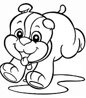 The Puppy Playing Happy Coloring Page