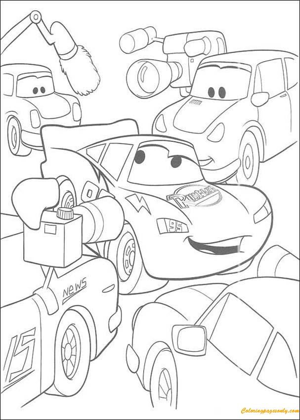 The Racing Winner Lightning Mc Queen Coloring Page