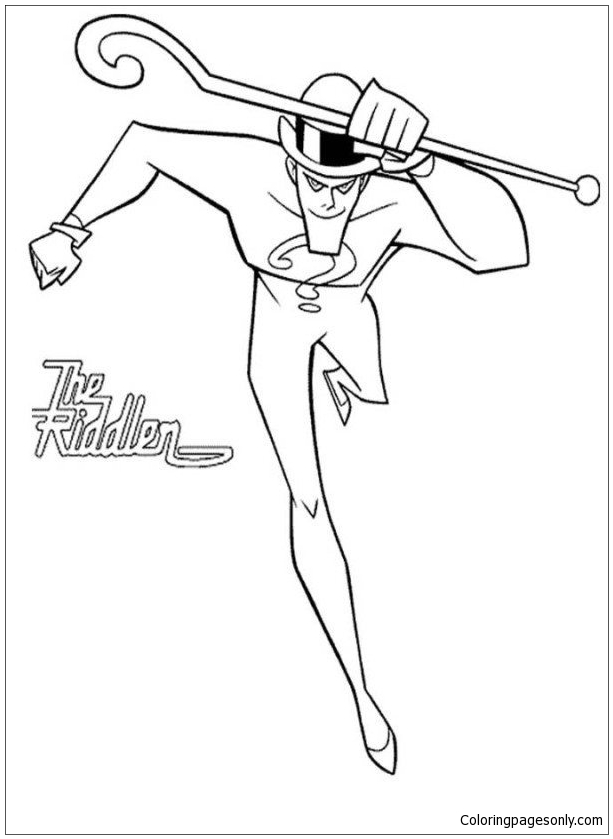 The Riddler Batman Enemy Coloring Page