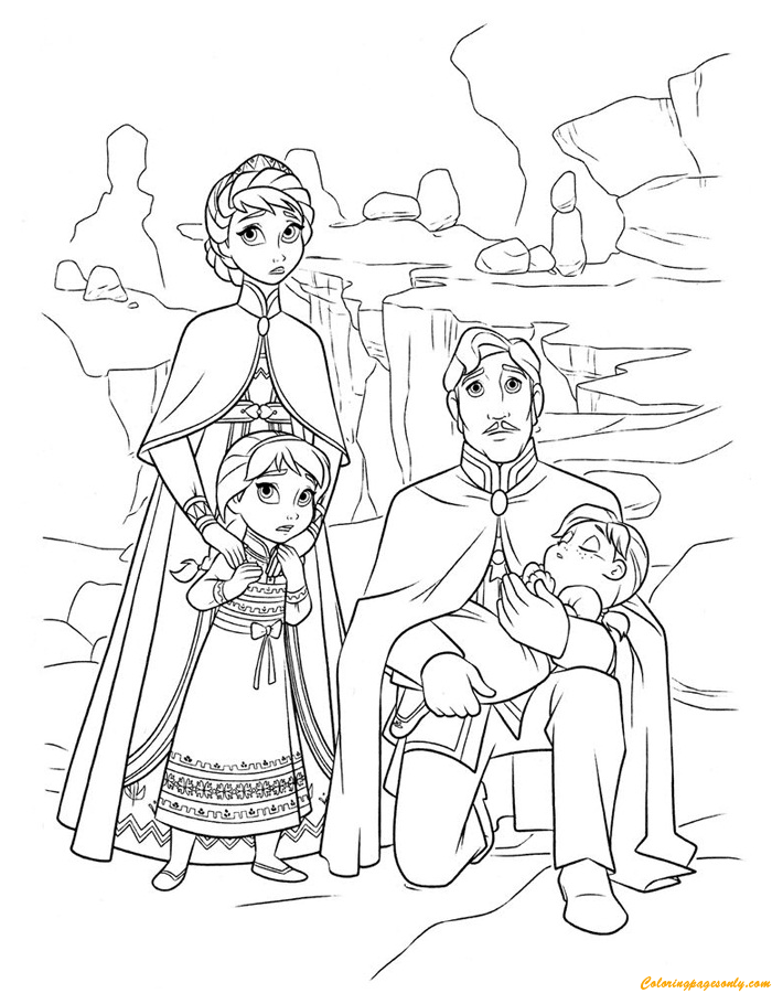 A Família Real de Personagens Frozen