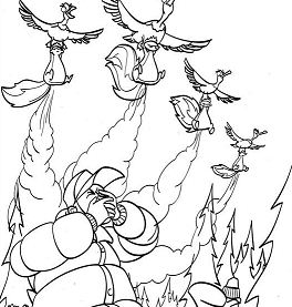 The Skunks Attack Hunters With A Bad Smell Coloring Pages
