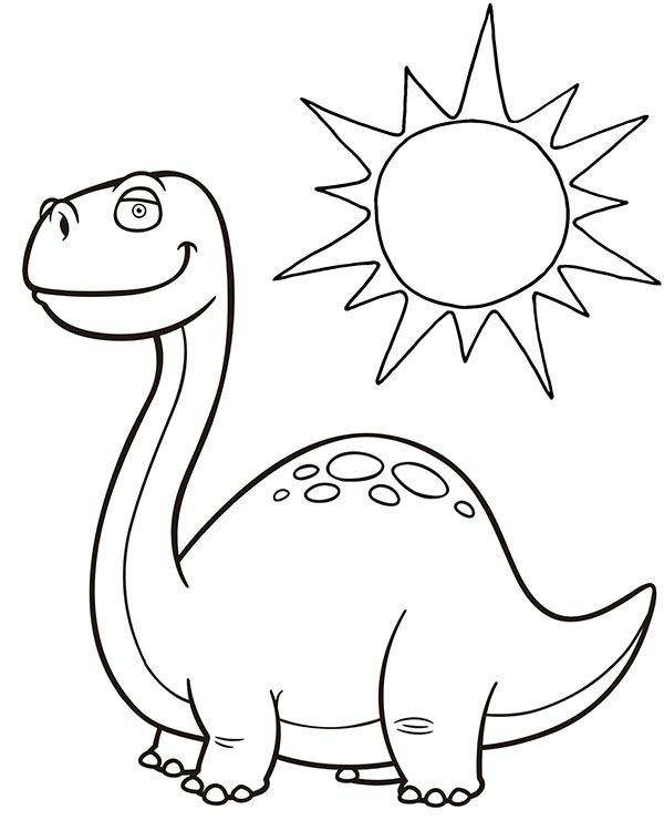 Улыбающийся динозавр и Солнце из Разного. Динозавры