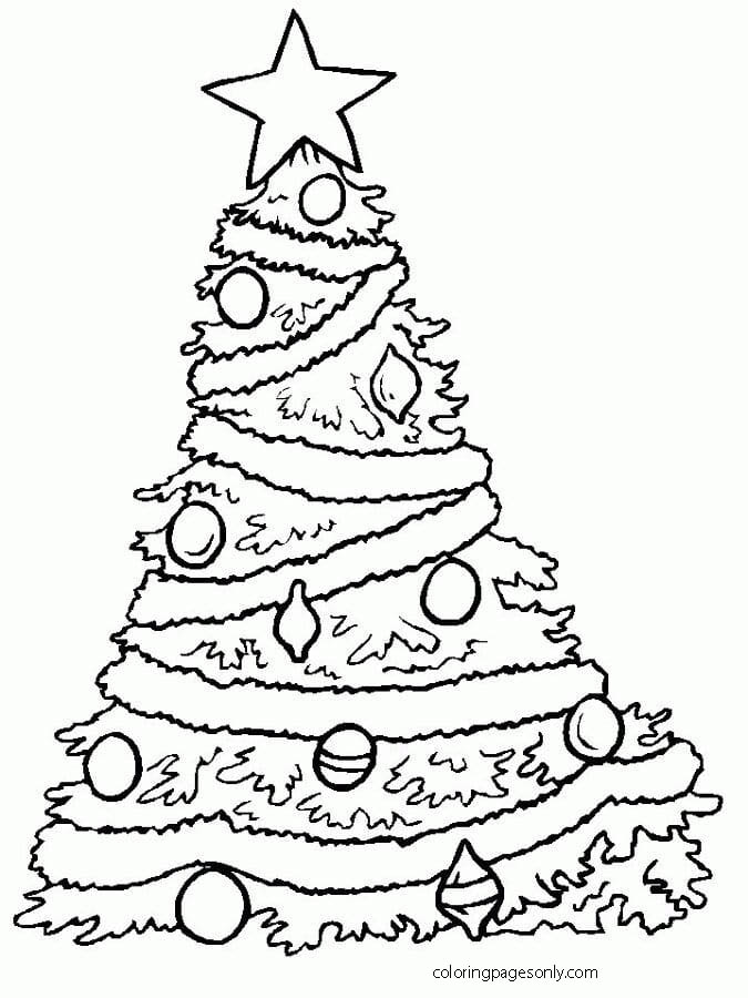 The star on the Christmas tree Coloring Pages