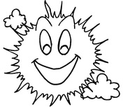 The Sun Smiling Coloring Page