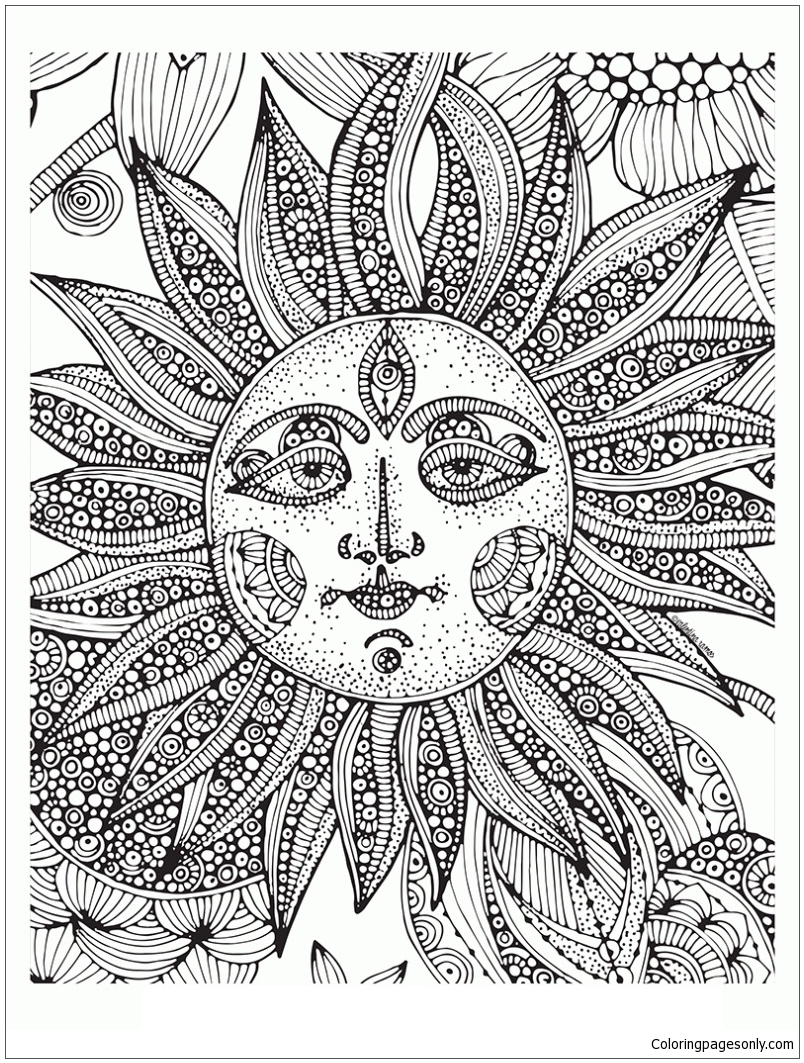 The Sunflower Coloring Pages - Hard Coloring Pages - Free ...