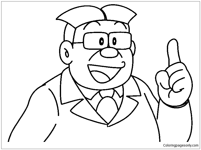 The Teacher Of Nobita Coloring Pages