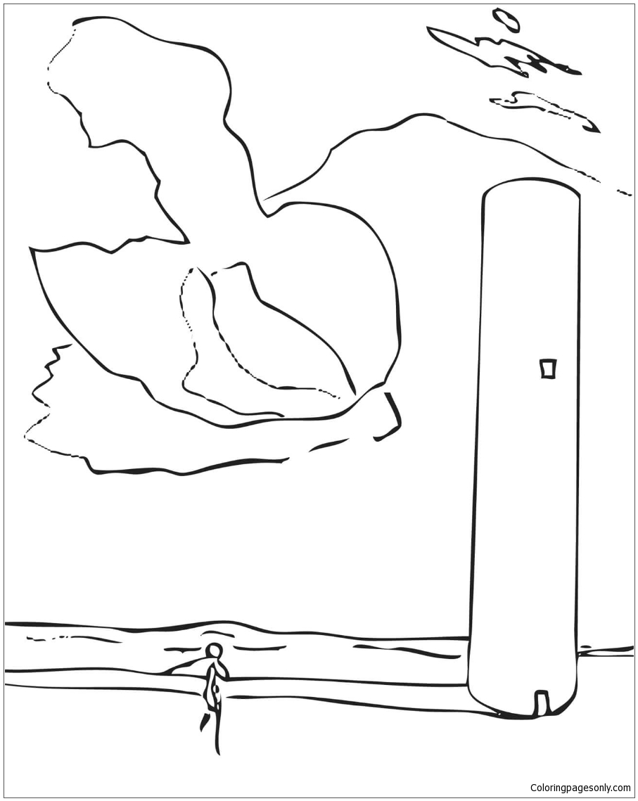 The Tower By Salvador Dali Coloring Page