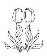La pagina da colorare del tulipano
