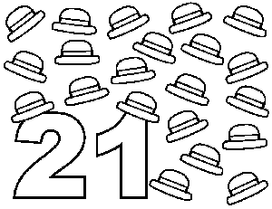 The Twenty-One Hats Coloring Page