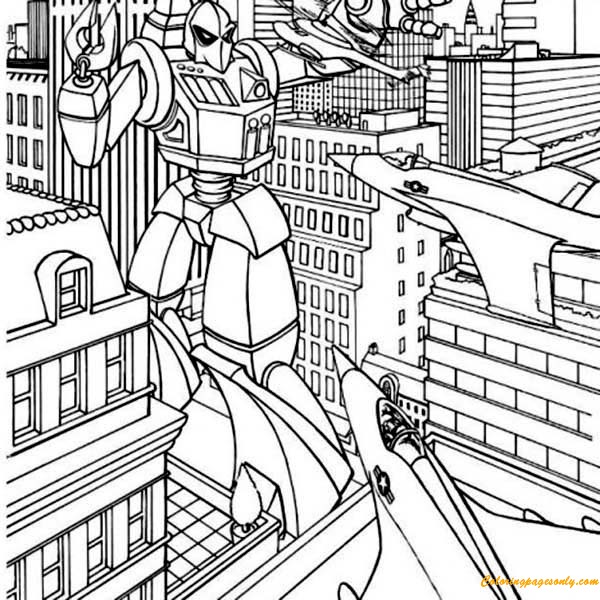 The War of Transformers Fighting Jets Coloring Pages