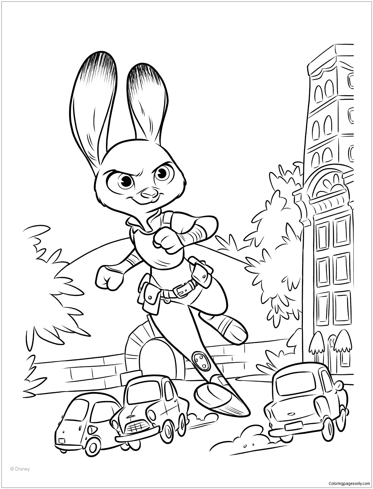 Judy Hopps Save The City Coloring Pages