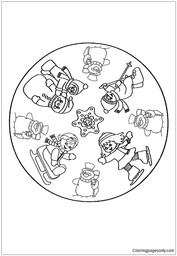 The Winter Mandala Coloring Pages