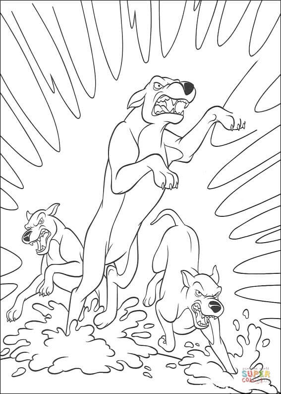 The Wolves From Bambi Coloring Pages