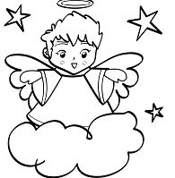 The Xmas Angel Coloring Page