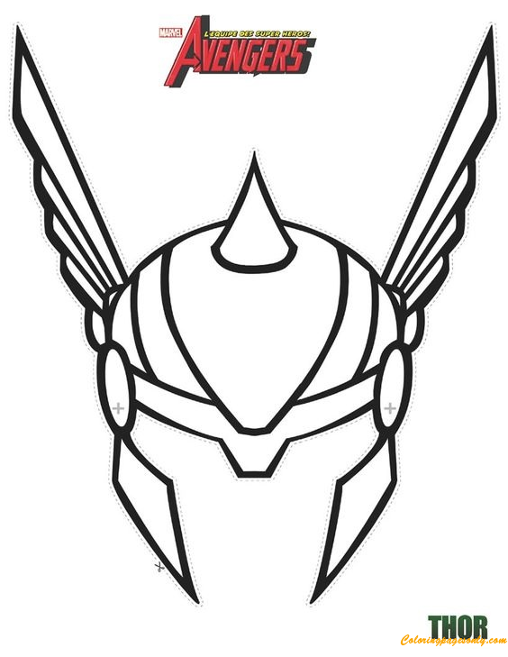 Thor Helmet Costume Coloring Pages - Avengers Coloring Pages - Coloring