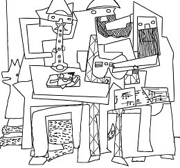 Three Musicians By Pablo Picasso Coloring Pages