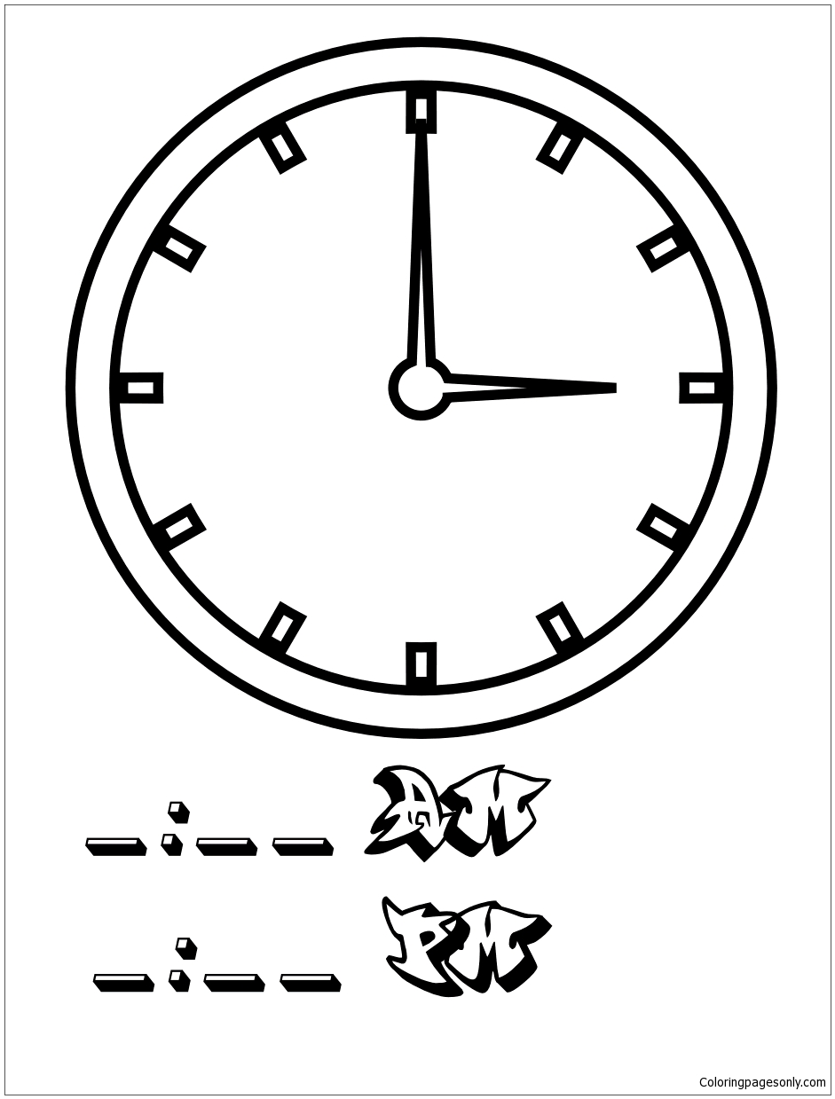 Three Oclock Coloring Pages