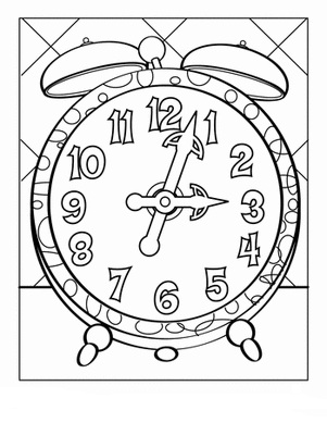 Tick Tock Clock Coloring Pages