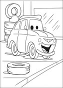 Neumáticos detrás de Luigi de Disney Cars Coloring Page
