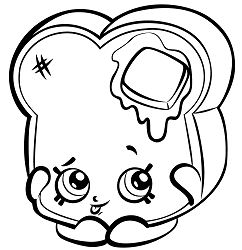 Toastie Bread to Print shopkins Coloring Page
