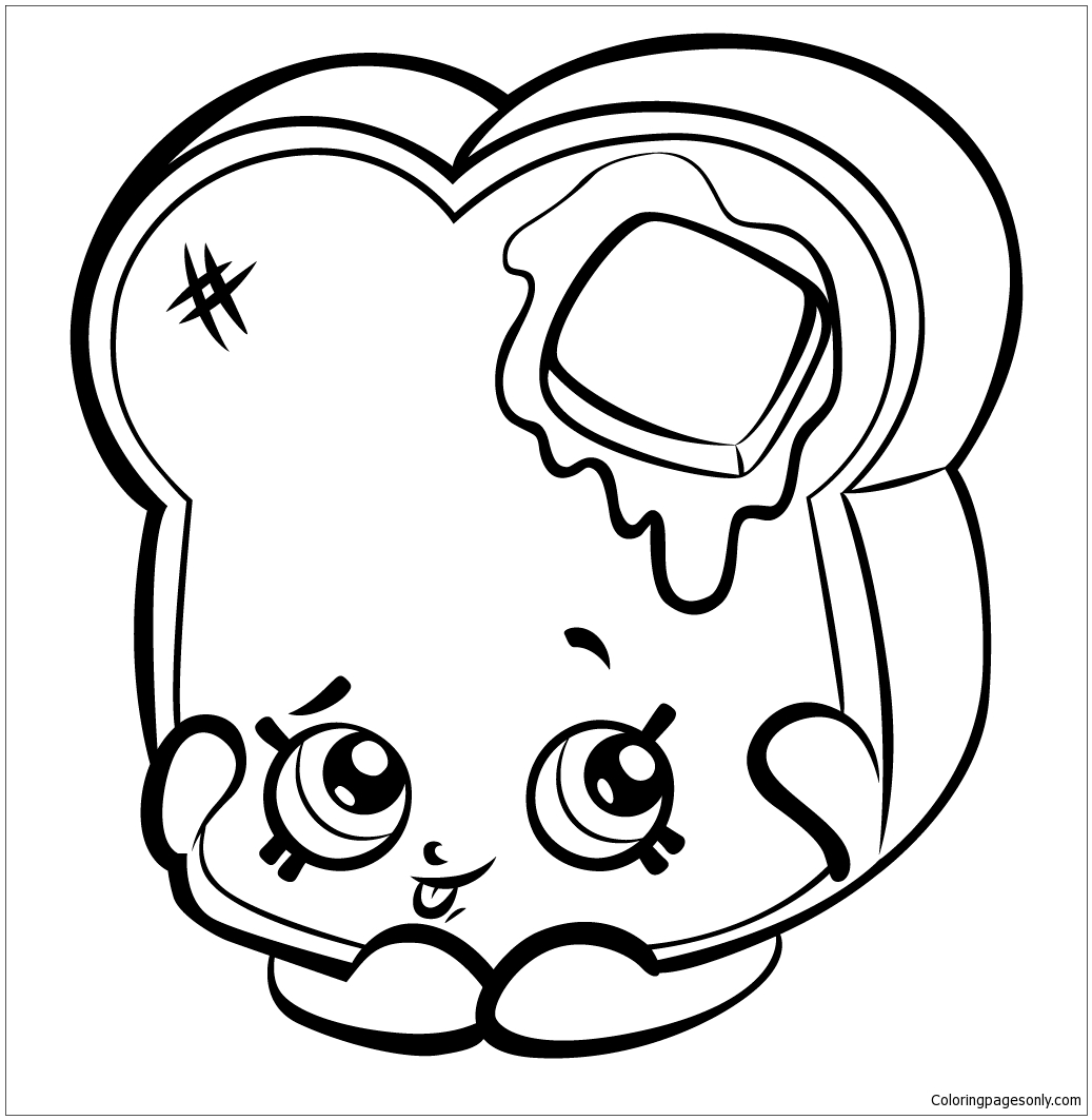 Toastie Bread to Print shopkins Coloring Pages