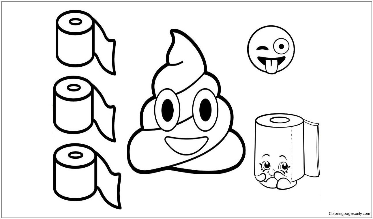 Download Toilet Paper Roll And Shopkins Coloring Page - Free Coloring Pages Online