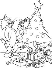 Tom And Jerry In Christmas Day Coloring Page