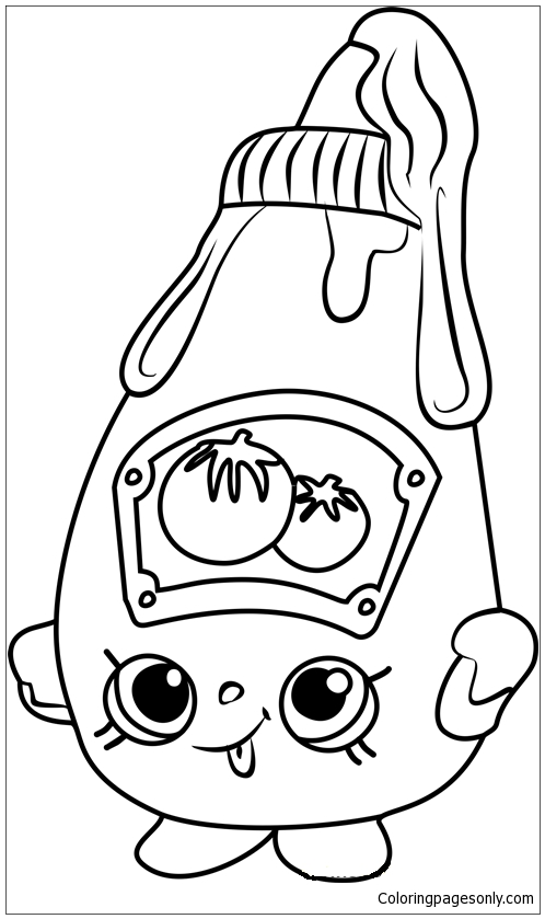 Tommy Ketchup Shopkins Coloring Page