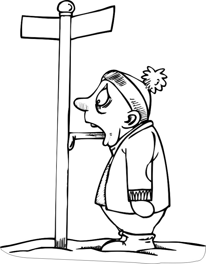 Tongue Stuck To Frozen Pole Coloring Page