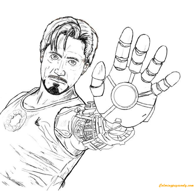 Tony Stark Avengers Coloring Page Free Printable Coloring Pages