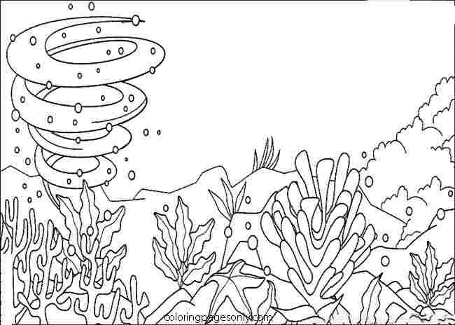 Tornado under the sea Coloring Pages