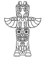 Totem Pole Animals Coloring Page