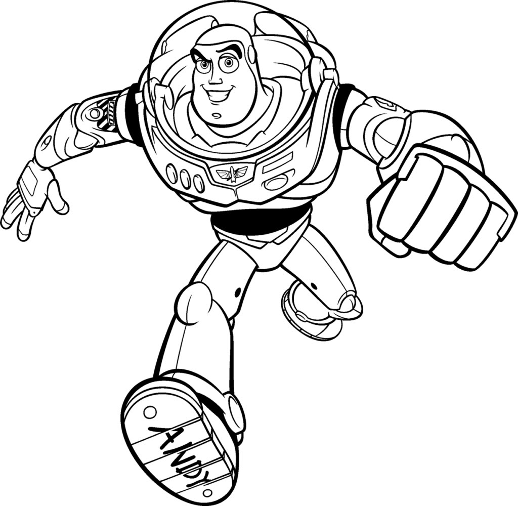 Buzz Lightyear is running Coloring Page