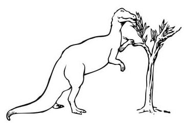 Desenho para colorir de dinossauro Trachodon