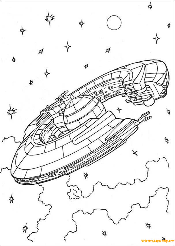 Trade Federation Cruiser Coloring Page