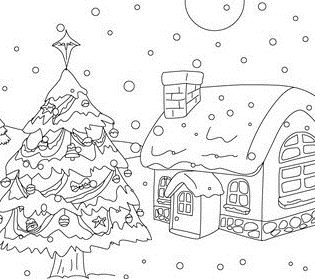 Traditional Christmas Tree Coloring Page
